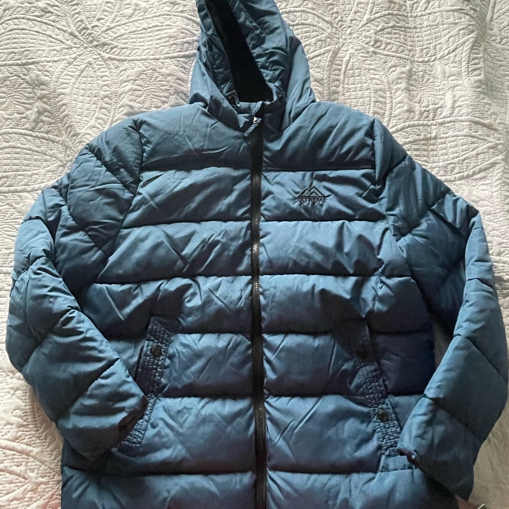 Extreme Blue Hooded mini Puffer Jacket